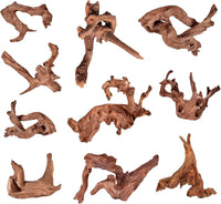 Natural Aquarium Driftwood for Fish Tank Reptile Terrariums Decor – Essentials for Fish - Mopani Driftwood 2-4" (Pack of 10)