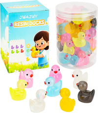 Mini Ducks 100 Pack Tiny Ducks Glow in The Dark – Fun for Kids & Family - Large Resin Ducks