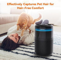 AIRROMI Air Purifier for Bedroom Home,HEPA Filter,Covers Upto 549 Ft²,Quiet 360°intake Air Cleaner with Fragrance ponge for Better Sleep,Night Light,Filters Smoke,Pet Dander,Allergies,Dust,A2005 Black