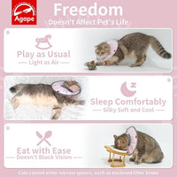 Agape Soft Cat Cone, Comfy Collar to Stop Licking & Scratching, Lightweight Recovery Collar for Cats After Surgery, Adjustable Elizabethan Collar for Neuter Recovery, Waterproof Neck Cones for Cats