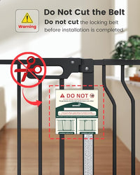 Mom's Choice-GROWNSY Baby Gate for Stairs, 29.5"-48.4" Pressure Mounted Baby Gate for Top of Stair&Doorway with Y-Spindle Rods, Anti-Trip Pedal, Wide Stairs Dog Gate Easy Install w/Red Reminder,Black