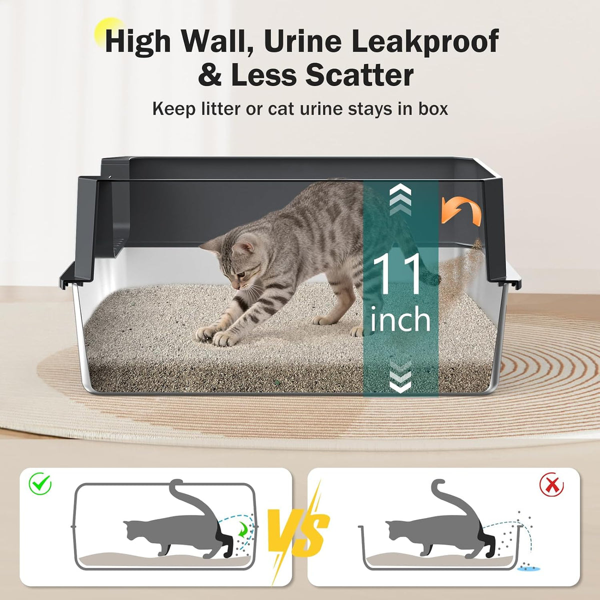 Stainless Steel Litter Box - Dark Grey / XL - image 2