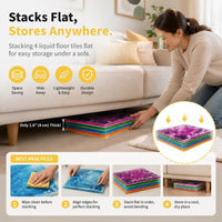 edusense 4 pack of 11.8 inch liquid sensory floor tiles with moving multicolor gel and non-slip base - view 12