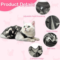 Cat Recovery Suit for Abdominal Wounds Cat Onesie After Surgery Female – Essentials for Cats - Camouflage / Small - image 3