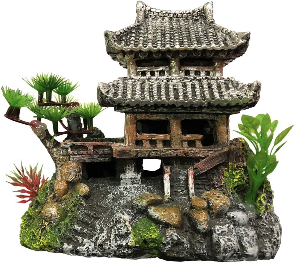 SLOCME Resin Castle Decorations, Multicolor Aquarium Sculpture