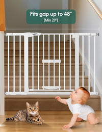 Babelio 36" Tall Pet Gate with Cat Door, CatPrivilege II, 29-40" - White / 29-48" Wide, 30" Tall - image 2