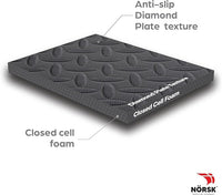 Norsk Foam Floor Gym Mats with Interlocking Tiles, .47" Thick, 24"x24", 30-Pack, 120 Square Feet, Diamond Plate Design, Grey