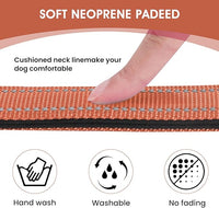 Reflective Dog Collar Padded with Soft Neoprene Breathable Quick Release Basic Dog Collars for Medium Large Dogs Coral