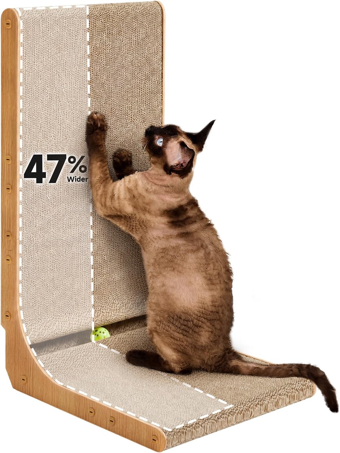 EHEYCIGA Cardboard Cat Scratcher for Indoor Cats - Brown / 16.6x16.5x26.8