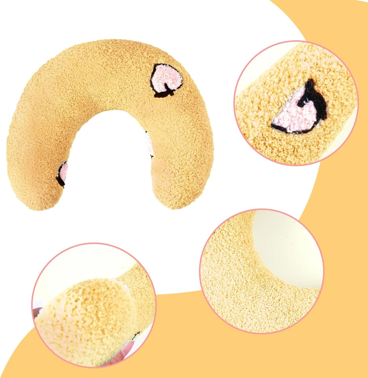 Cat Calming Pillow for Indoor Pet Soft Fluffy Neck Pillow – Essentials for Dogs - Yellow / Peaches - image 3