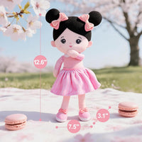 OUOZZZ Soft Baby Doll 12.6" Yellow Bee Dress Snuggle Buddy Doll – Fun for Kids & Family - C-abby05 Black Hair - image 2
