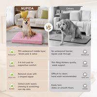 Large Plush Dog Bed for Crate with Washable Cover, 35x22 - 29.0"L x 18.0"W x 3.0"Th / Pink - image 2