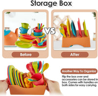 Buyger Kids Kitchen Accessories and Tea Set Play Dishes for Kids - With Storage Box - image 3