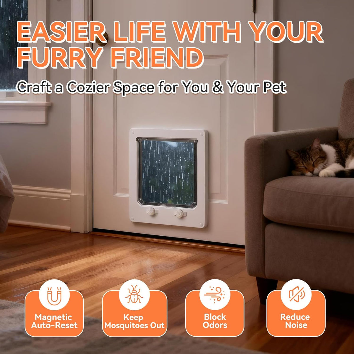 LIBBEPET Cat Door Interior Door - XL - Inner Size: 7.7"W x 8.7"H - image 4