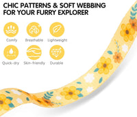 BINGPET Cat Harness with Airtag Holder - Yellow Flower (Buckles on Neck & Chest) - image 2