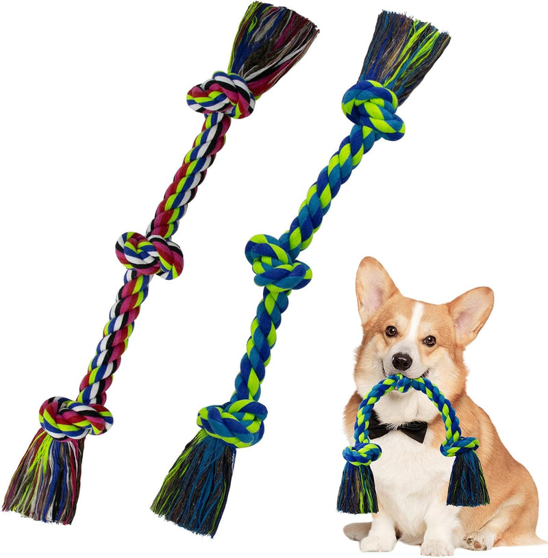 WDZZHOT [2 Pack] Dog Rope Toys - red+blue