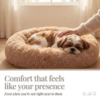 Small Calming Dogs Bed for Small Dogs Anti-Anxiety Machine Washable - Brown / 23 inches - image 2