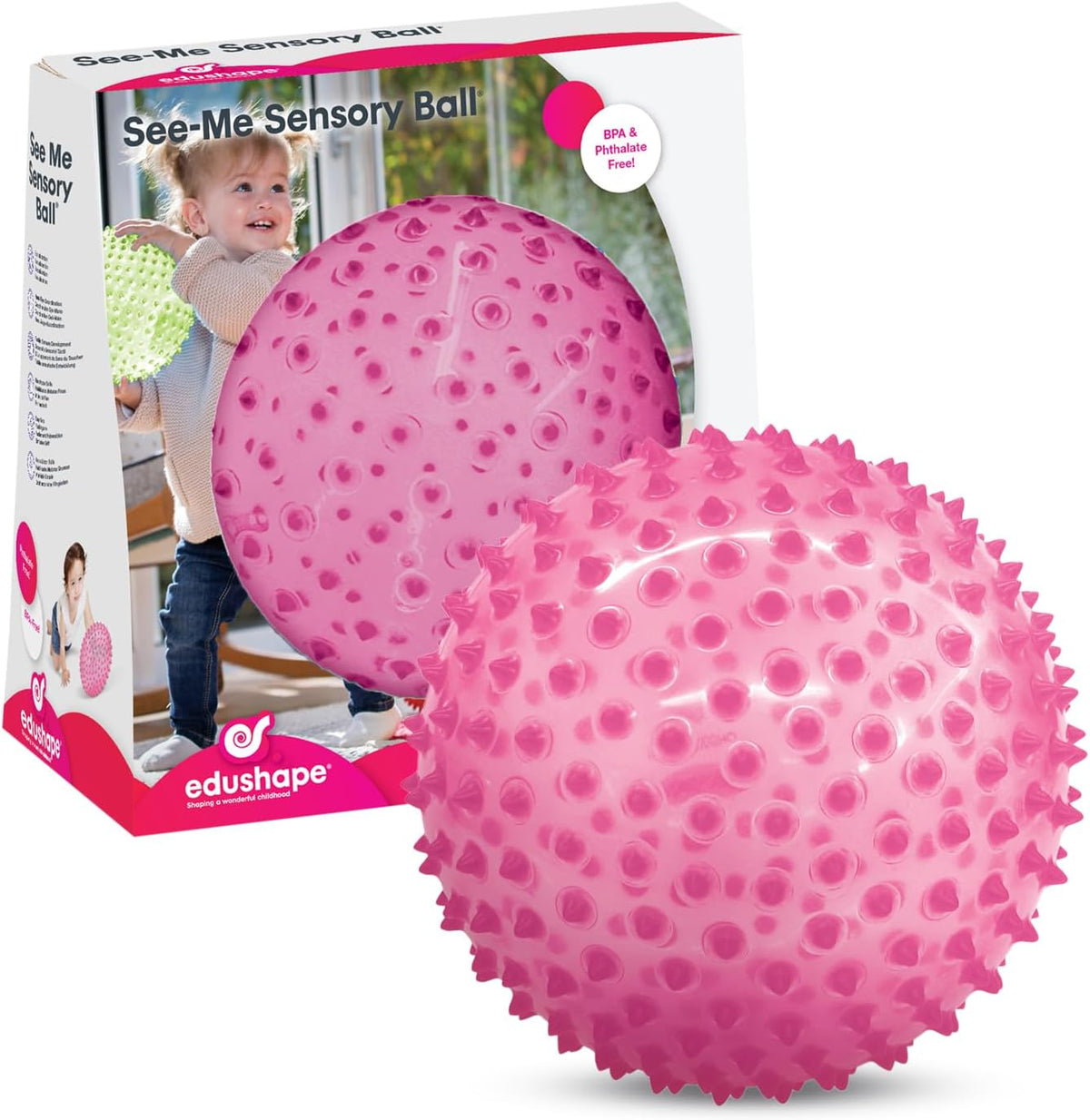 Edushape The Original Sensory Ball for Baby, Transparent Pink - Pink-Transparent - image 2