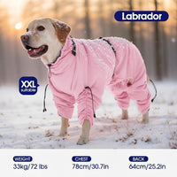 Full Body Dog Coat,Warm Dog Fleece Jackets with Harness Built in Windproof Dogs Snowsuit Zip up Pet - Pink / Small - image 3