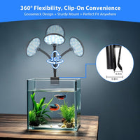 Mini Clip-On Aquarium Light 7W USB Dimmable Fish Tank Lamp with 3 - Black - image 4