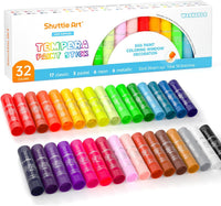 Tempera Paint Sticks, 15 Colors Solid Tempera Paint for Kids - 32 Colors
