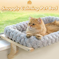 Cloud-Soft Wooden Cat Window Sill Perch with Zipper Cushion - Gray / X-Large - image 3