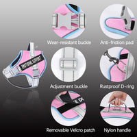 voopet Service Dog Harness, Emotional Support Pet Vest Harness - XX-Small (Pack of 1) / Blue_Pink - image 2