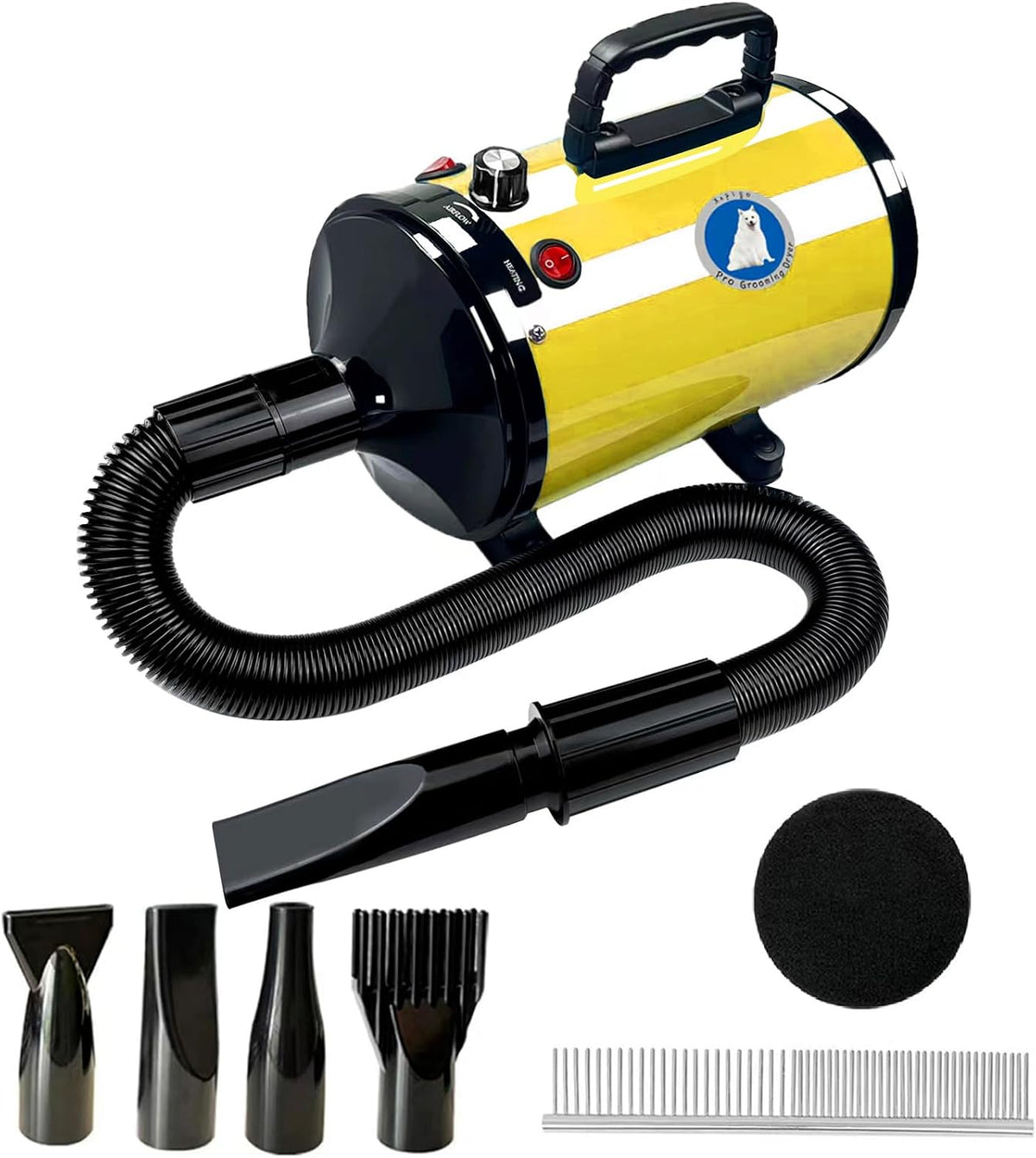 Dog Dryer, High Velocity Professional Dog Grooming Dryer - Yellow-x1