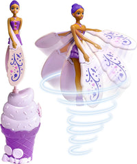 Sky Dancers Flying Doll, Pull-String Toy, No Batteries - Purple