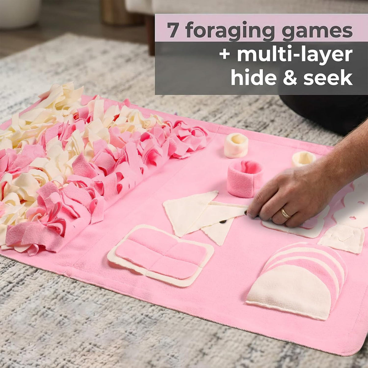 Snuffle Mat for Dogs: Slow Food Interactive Experience – Essentials for Dogs - Pink / Medium 22x38 inch - image 3