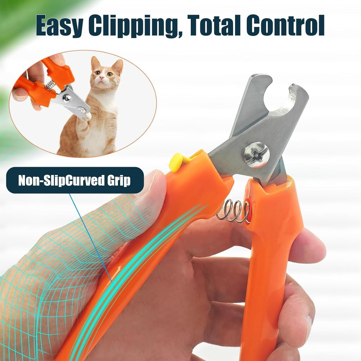 Dog Nail Trimmers #767C, Large and Small Breed Pet Nail Clippers – Essentials for Dogs - Orange-2pcs - image 4