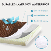 KSIIA Washable Dog Bed for Crate Waterproof for Medium Dogs - Brown / 29.0"L x 18.0"W x 3.0"Th - image 4