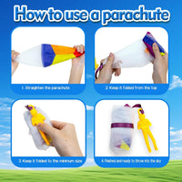 Utosday 10 pack parachute toys for kids with colorful canopies and paratrooper figures - view 5