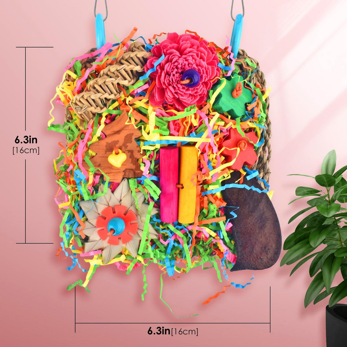 KATUMO Bird Toys, Grass Mat Foraging Climb Toy for Parakeet Cockatiel – Essentials for Birds - Rainbow - image 2