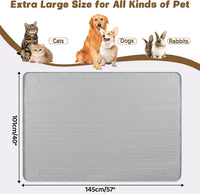 Cat Food Mat Extra Large Silicone Pet Bowl Mat 40''x28'' - Light Grey / 57"L x 40"W - image 2
