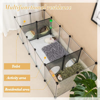 DINMO 28 Panels Bunny Playpen, Iron Net Bottom - Plastic-18 panels - image 3