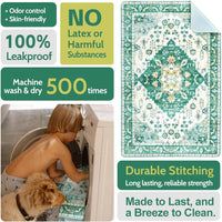 Washable Pee Pads for Dogs, Non-Slip Potty Pads - Green Medallion / 36"x36" (Pack of 2) - image 3