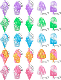30Pcs Halloween Mini Pop Keychain Fidget Toy - A: Ice Cream 25