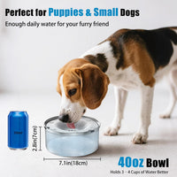 SCHITEC Dog Water Bowl No Spill - 1.2L Light Gray - image 2