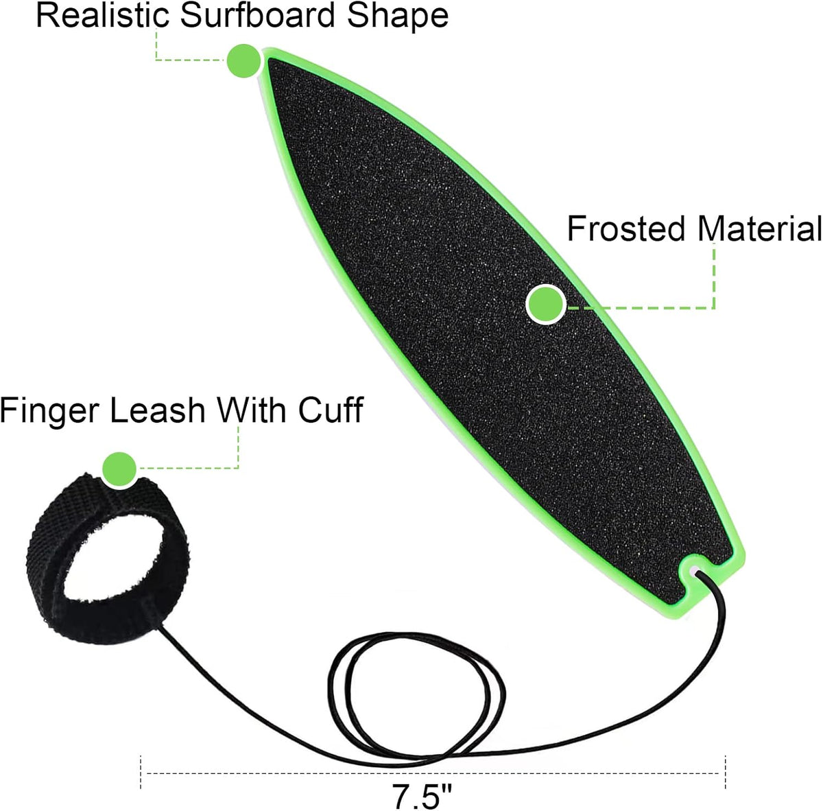ACEGENIU finger surfboard 4 pack in blue, red, green and yellow - view 8