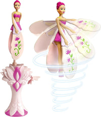 Sky Dancers Flying Doll, Pull-String Toy, No Batteries - Fuchsia