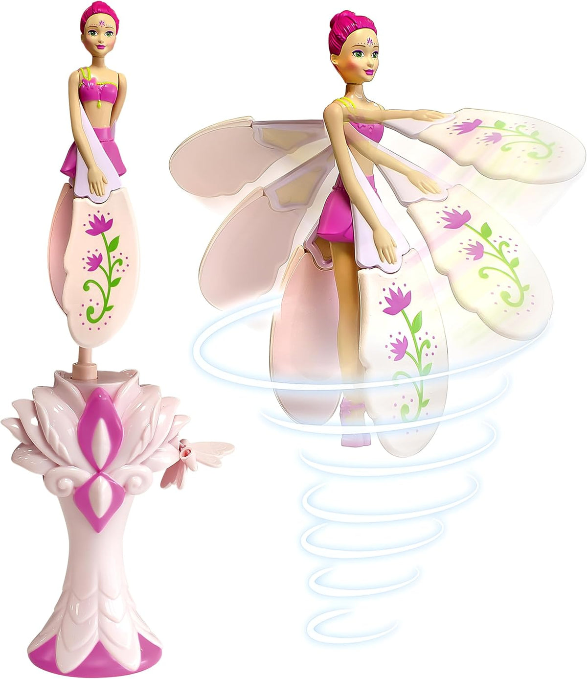 Sky Dancers Flying Doll, Pull-String Toy, No Batteries - Fuchsia