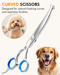 6-in-1 Dog Grooming Scissors - Blue Curved - image 4