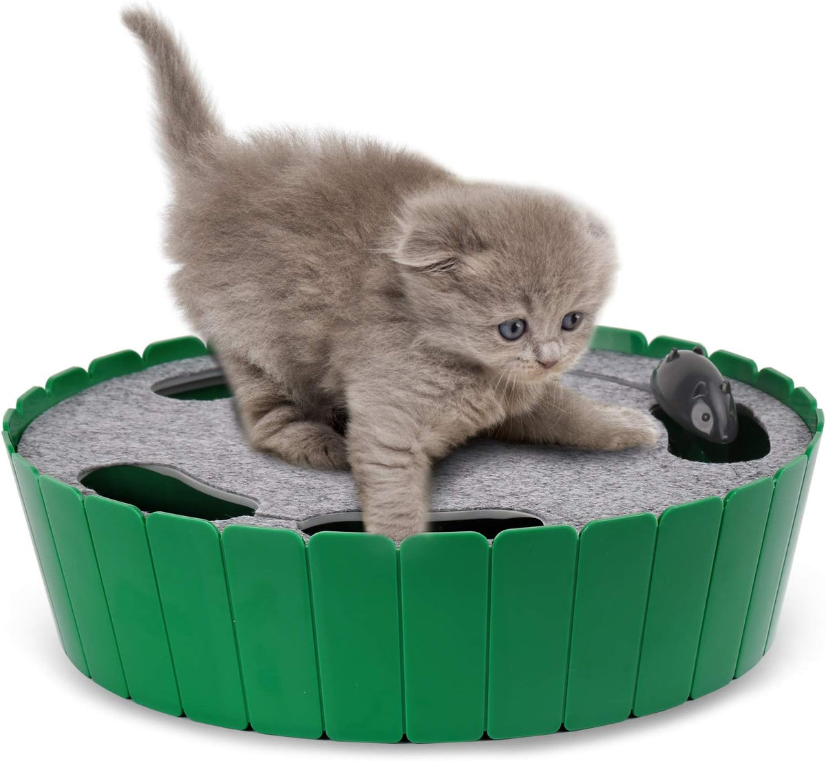 Pawaboo Interactive Cat Toy with Running Mouse - A-Green