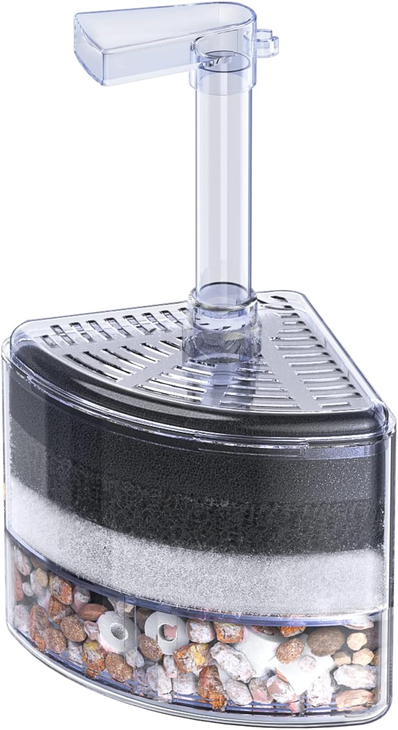 Pawfly Aquarium Corner Sponge Filter Quiet Betta Fry Shrimp and Small - Up to 30 Gal