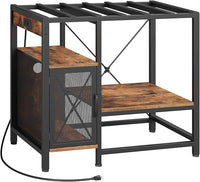 40-50 Gallon Fish Tank Stand, Aquarium Stand with Power Outlet and Storage Cabinet, Heavy Duty Tank Stand Suitable for Turtle Tank, Reptile Terrarium, for Home Office, Rustic Brown FTHR50E01