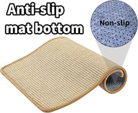 PODOO Bunny Scratch Pads, Sisal Rabbit Scratching Pad, Natural Rabbit Resting Mats for Cages, Forage Grass Mat Indoor Essentials Accessories for Guinea Pig Cat (4Pcs, 23.6 x 15.7 inches)