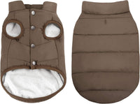 ASENKU Dog Winter Coat Dog Fleece Puffer Jacket for Small Medium - Small / Coffee