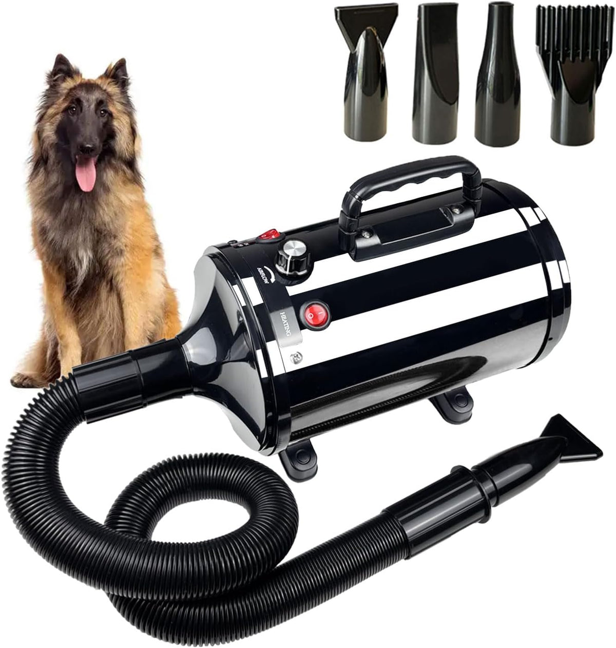 Dog Dryer High Velocity Professional Pet Grooming Dryer – Essentials for Dogs - Black