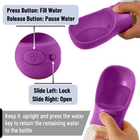 Mr. Pen, Portable Dog Water Bottle - Purple - image 2
